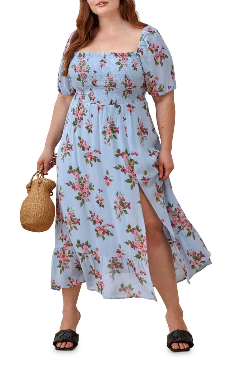 Reformation Meadow Floral Print Midi Dress, Main, color,