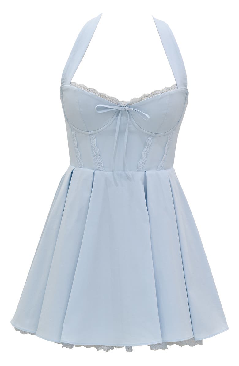 HOUSE OF CB Harriet Halter Stretch Cotton Blend Fit & Flare Minidress, Alternate, color, Ice Water