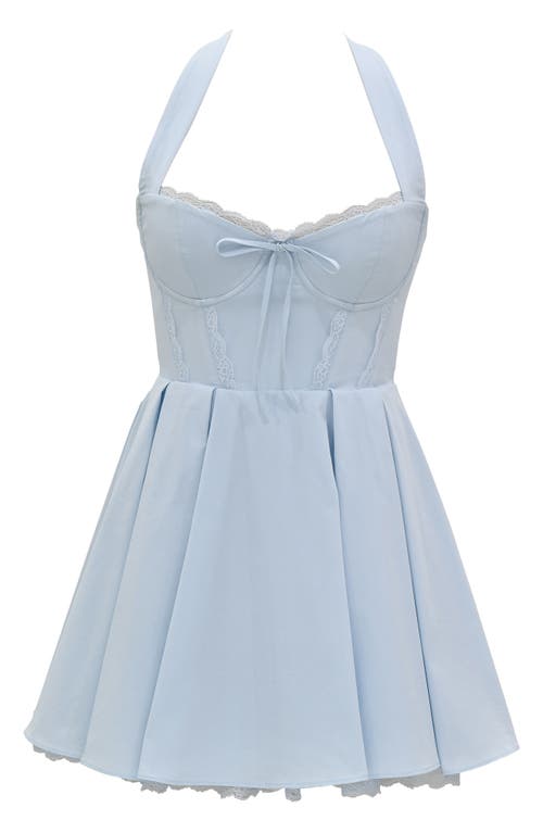 House Of Cb Womens Harriet Halter Cotton-blend Mini Dress Bluebell In Ice Water