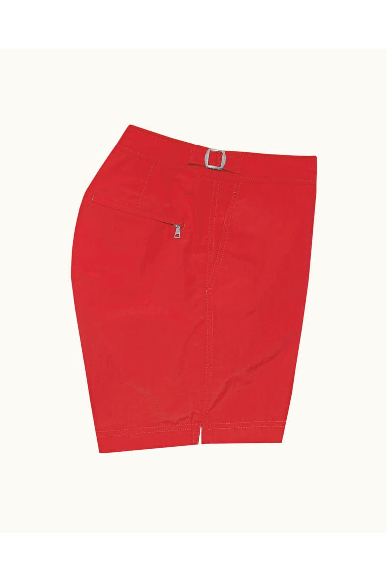 Bulldog Swim Shorts, Alternate, color, RESCUE RED