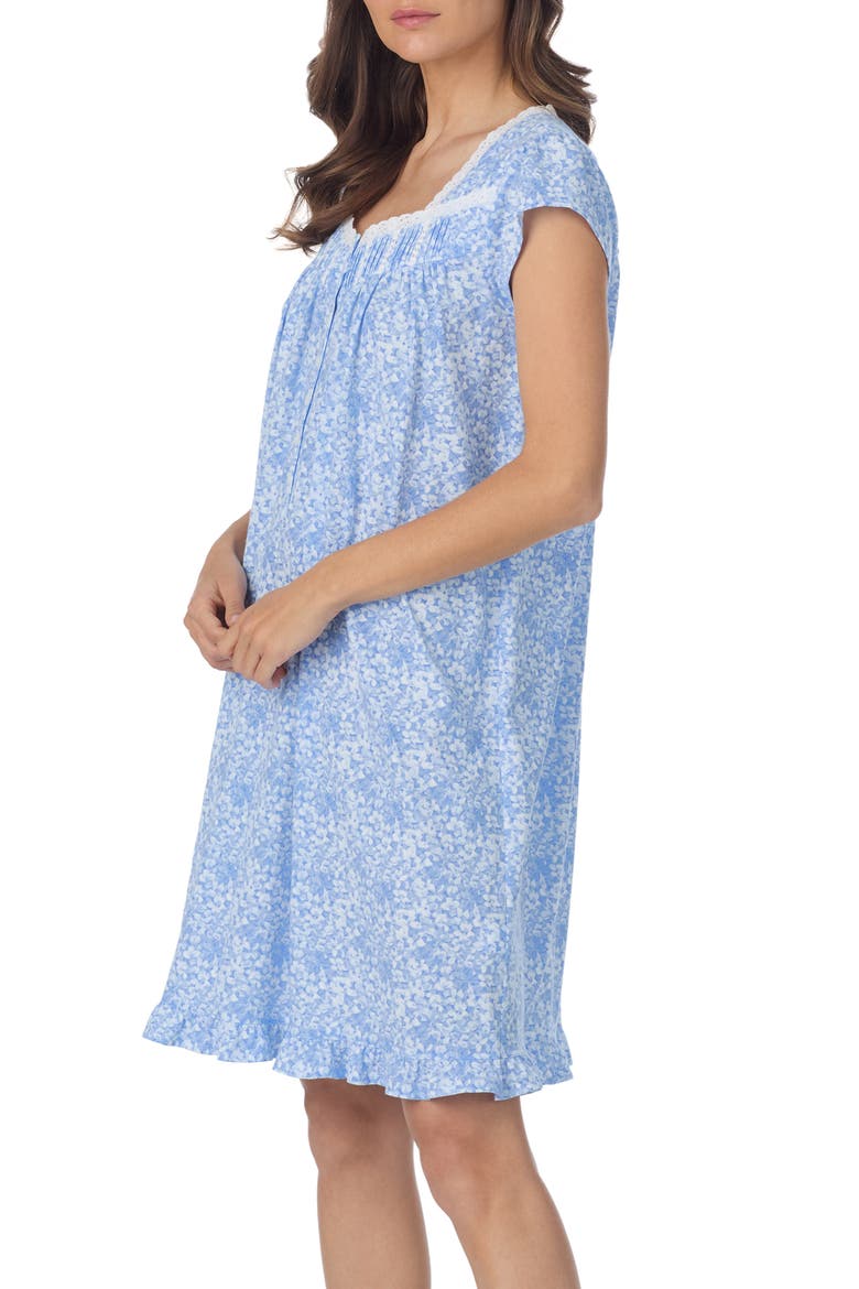 Cap Sleeve Cotton Nightgown, Alternate, color, BLUE PRINT