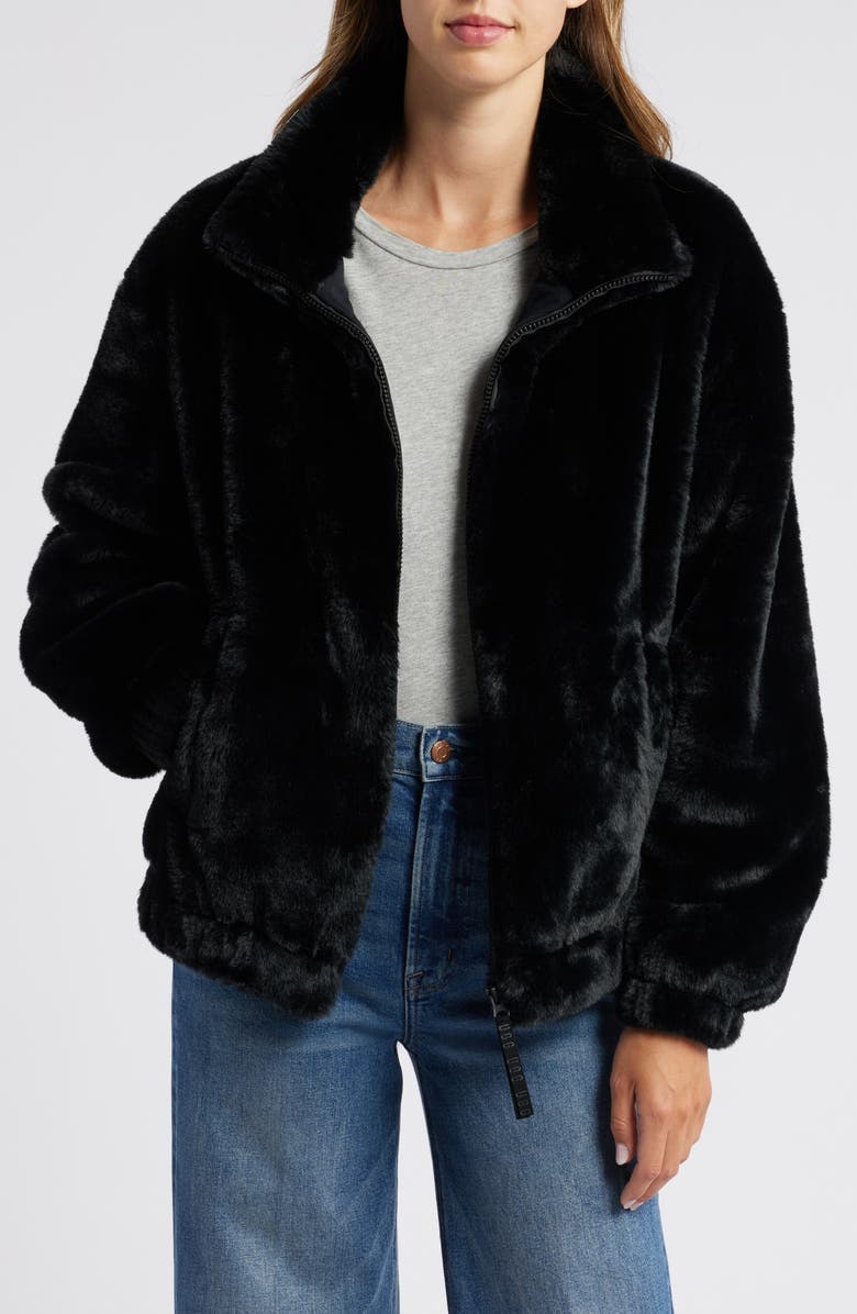 UGG<sup>®</sup> Faux Fur Jacket, Alternate, color, Black