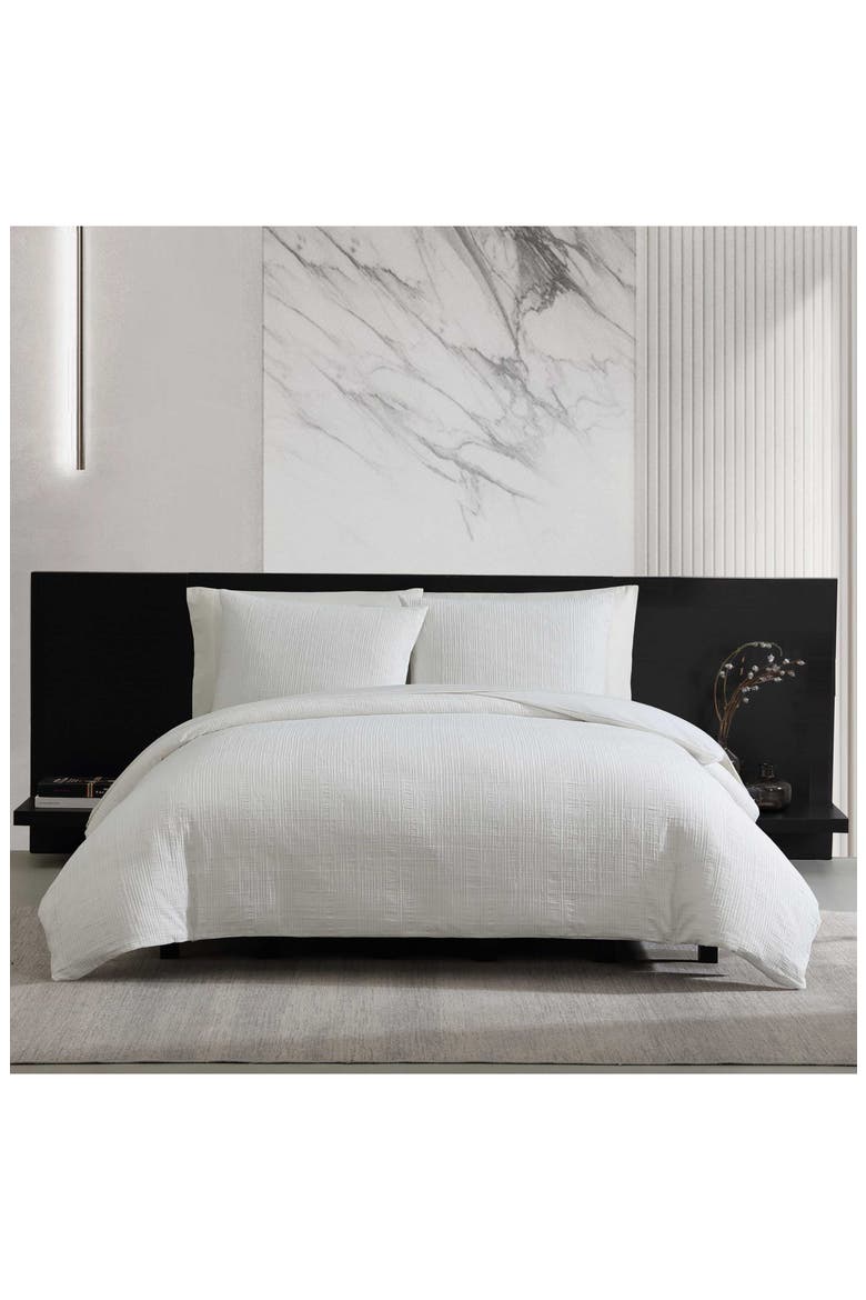 Bark Textured Duvet Set, Alternate, color, WHITE