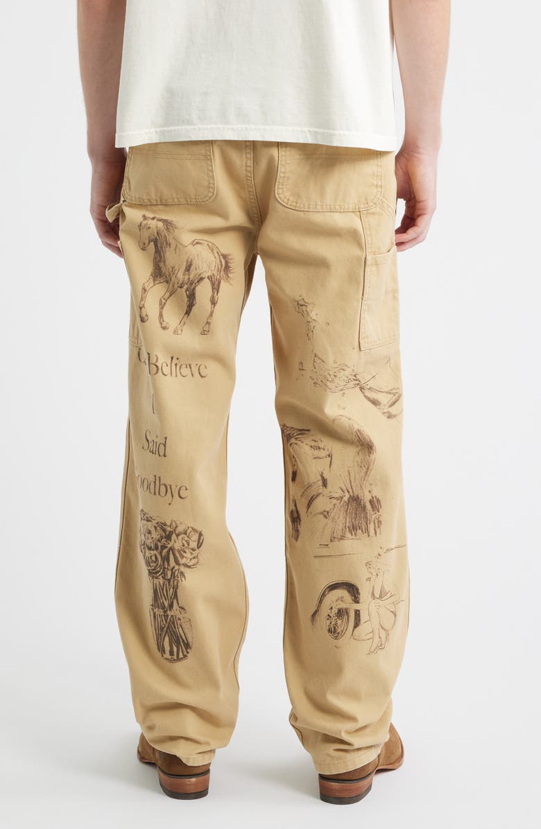 ONE OF THESE DAYS Cotton Graphic Painter Pants, Alternate, color, Tan