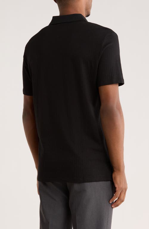 Calvin Klein Logo-patch Cotton Polo Shirt In Black