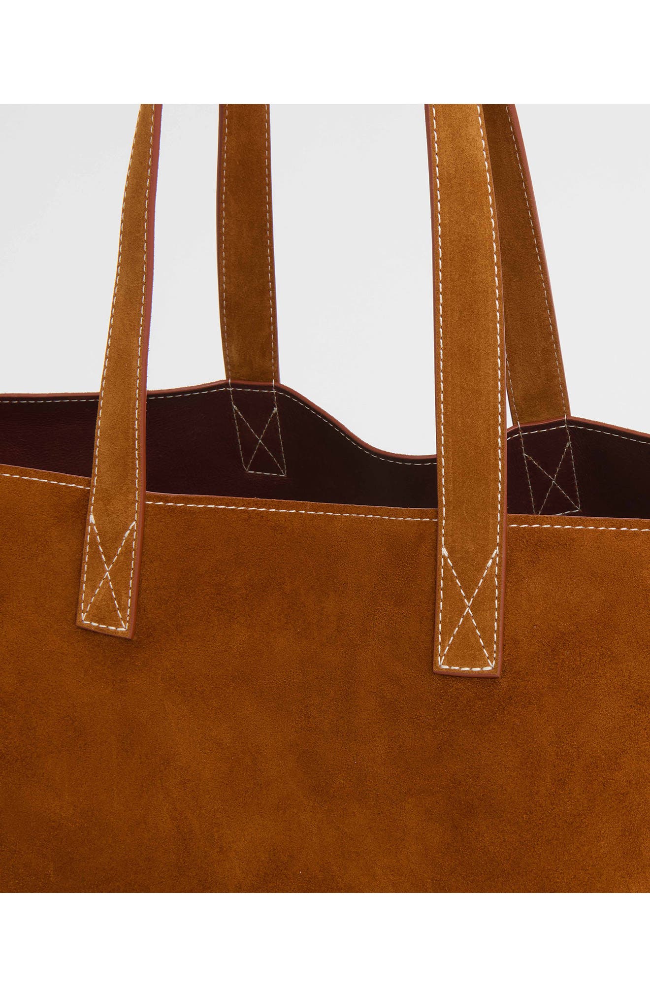 Mansur Gavriel Suede Tote, Alternate, color, Saddle
