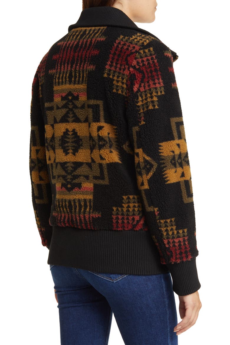 Foxglove Range Fleece Bomber Jacket, Alternate, color, BLK/ OLIVE CHIEF JOSEPH
