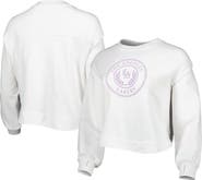 LUSSO Women's Lusso White Los Angeles Lakers Lola Ball and Chain Pullover Sweatshirt