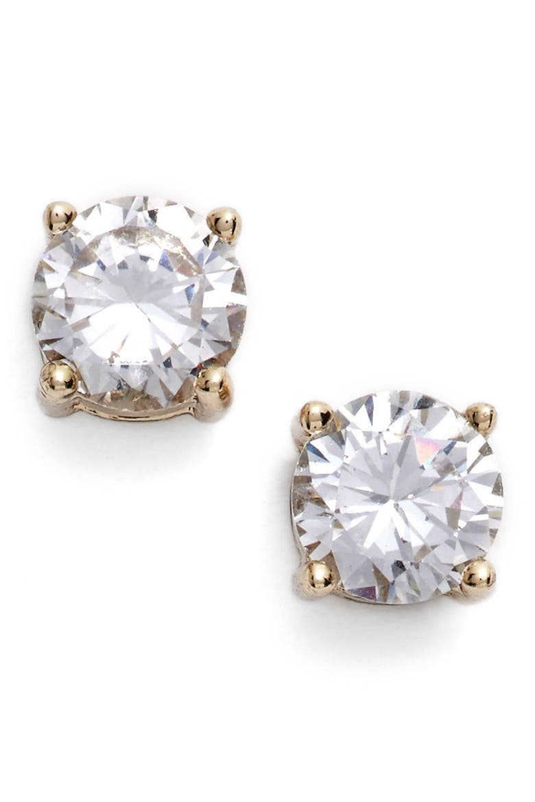 Crystal Stud Earrings, Main, color, GOLD