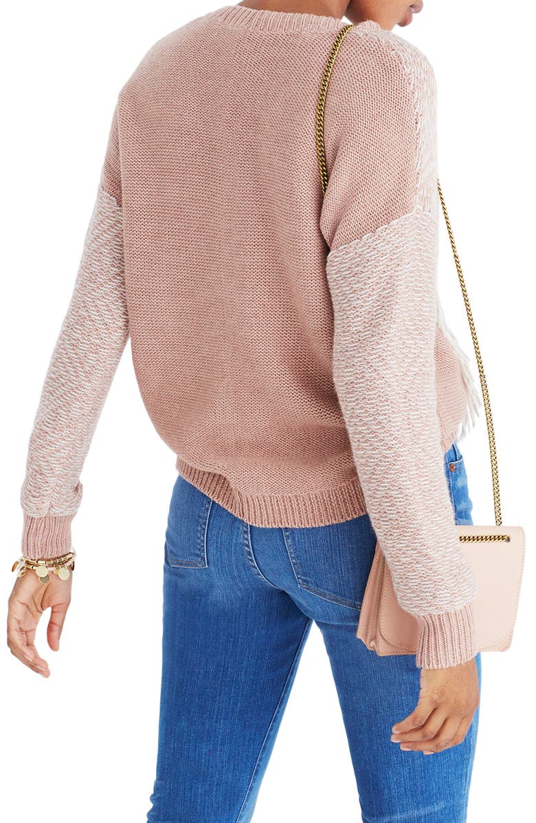 Madewell Reverse Diamond Pullover Sweater, Alternate, color, 