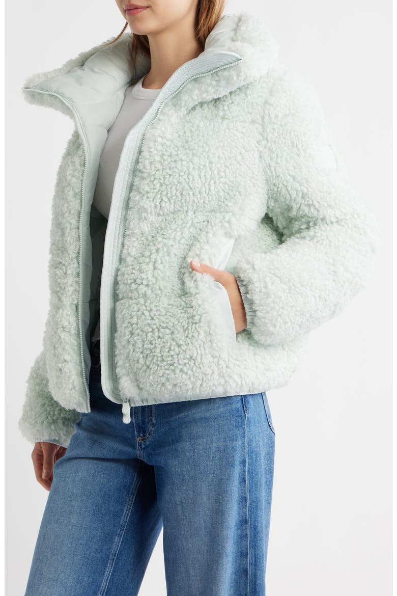 Kennie Water Repellent Faux Shearling Jacket, Alternate, color, GLACIER BLUE