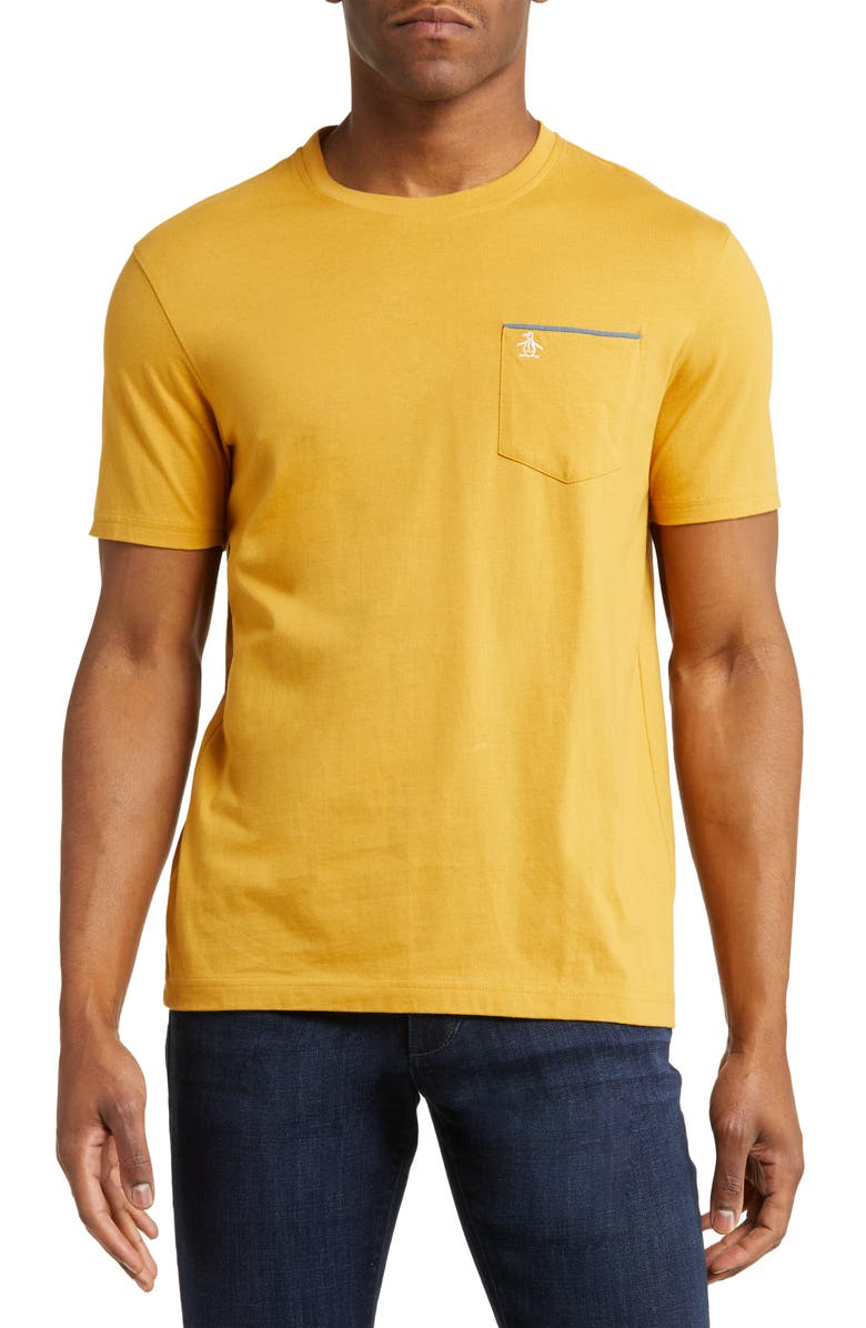 Original Penguin Crewneck Pocket T-Shirt, Main, color, Harvest Gold