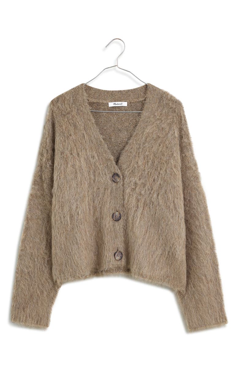 Madewell Brushed V-Neck Cardigan Sweater, Alternate, color,