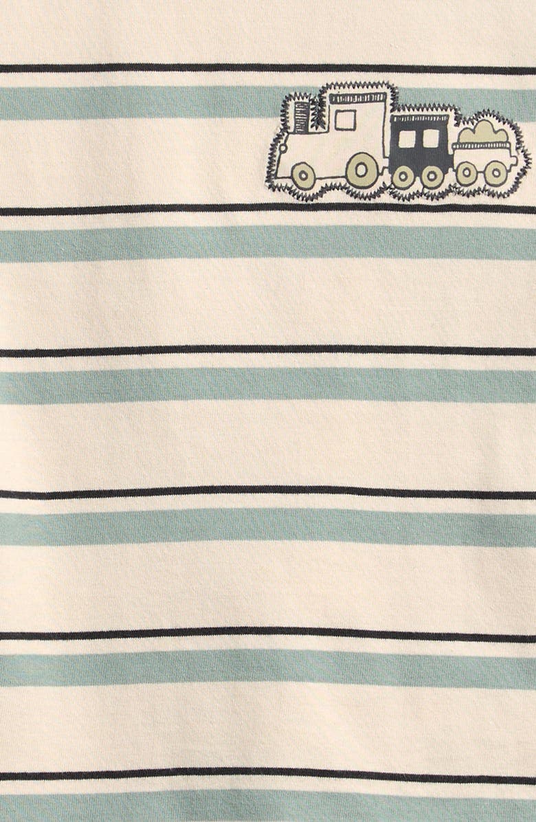 NEXT Kids' Stripe Train Cotton T-Shirt, Alternate, color, Beige Stripe