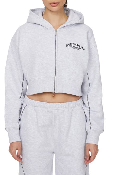 Coverlock Vintage  Crop Zip Hoodie