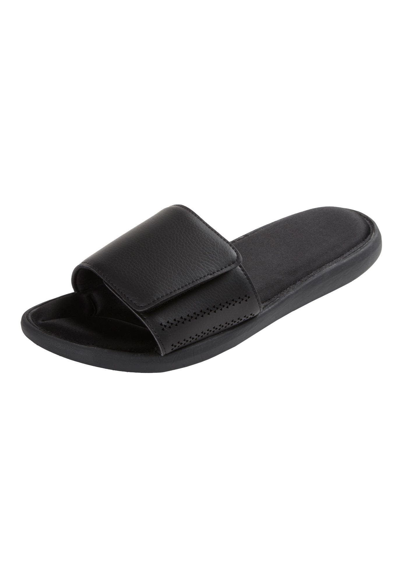 KingSize Memory Foam Slide Sandal, Main, color, Black