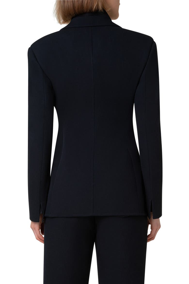 Walker Fitted Cotton Double Face Blazer, Alternate, color, BLACK