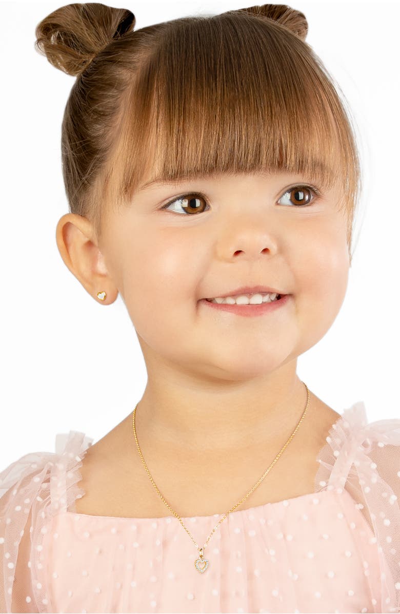 Tiny Blessings 14K Gold Pure Splendor Diamond Heart 12-14" Necklace, Alternate, color, 14K Yellow Gold