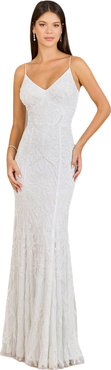 LARA New York Beaded Spaghetti Strap Mermaid Gown