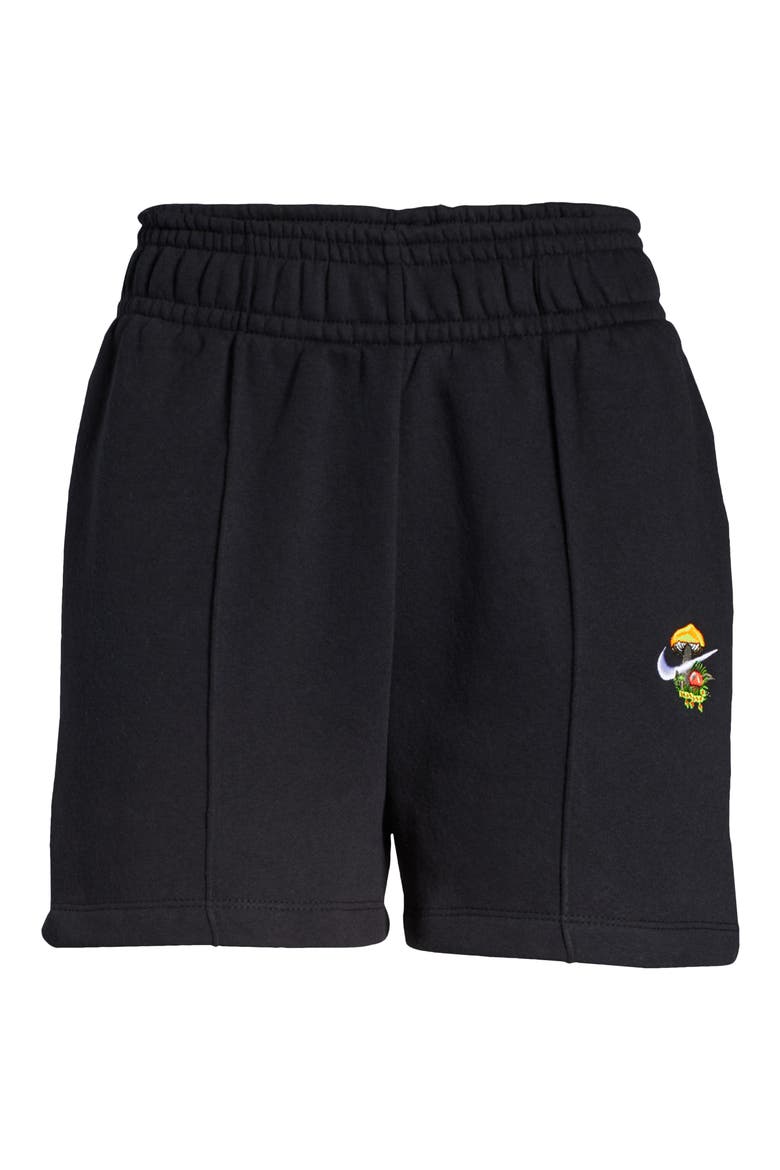 Sportswear Pleated Shorts, Alternate, color, BLACK
