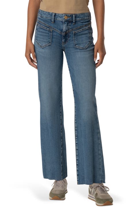 Kelsey Raw Hem High Waist Ankle Flare Jeans