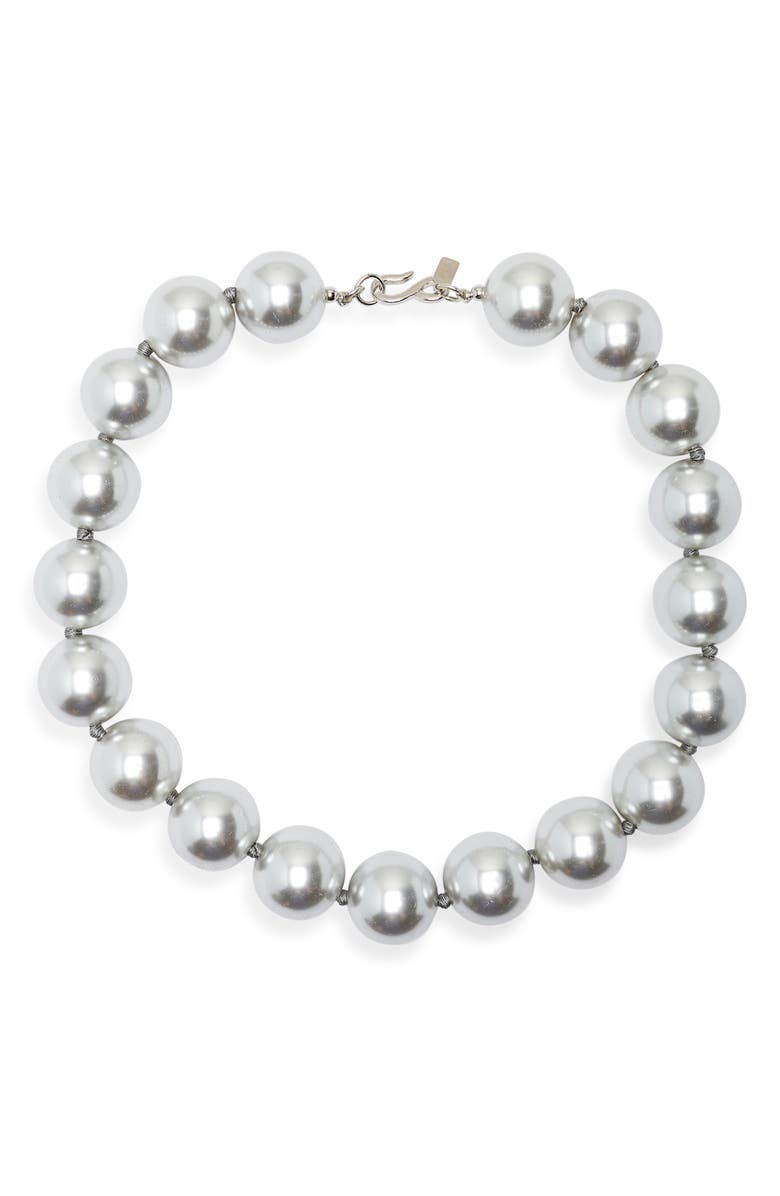 Kenneth Jay Lane Faux Pearl Necklace, Main, color, 