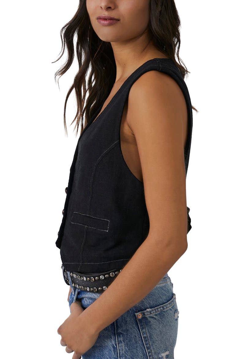Charley Crop Vest, Alternate, color, BLACK