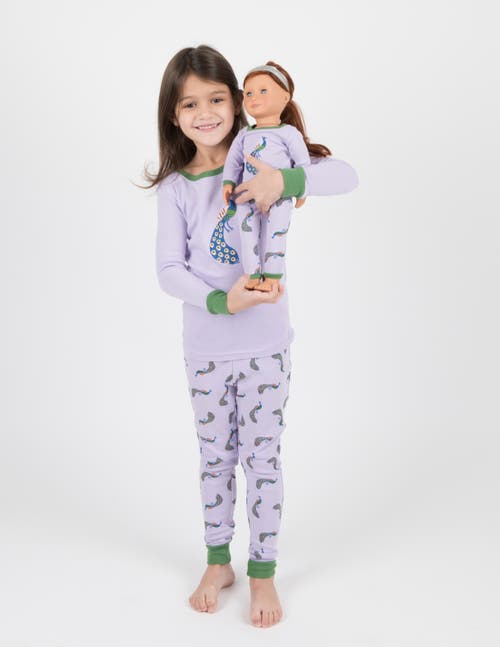 Leveret Girls Matching Doll Printed Cotton Pajamas, Fantasy & Character Prints In Green