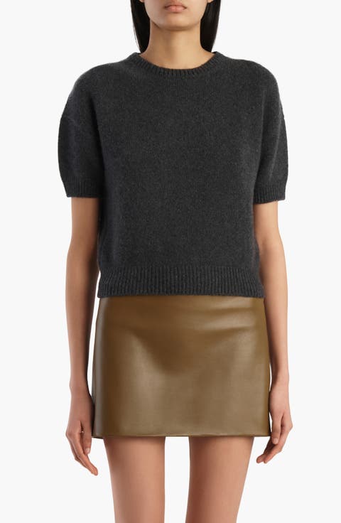 Golden Short Sleeve Cashmere Sweater