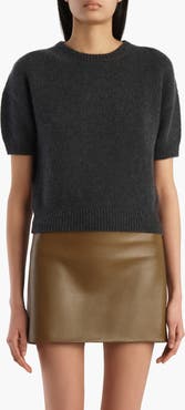 Khaite Golden Short Sleeve Cashmere Sweater