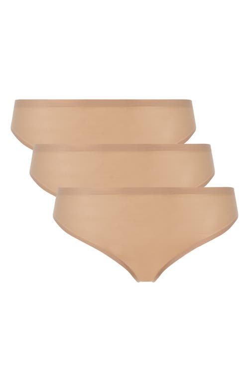 Chantelle Lingerie 3-pack Soft Stretch Thongs In Beige