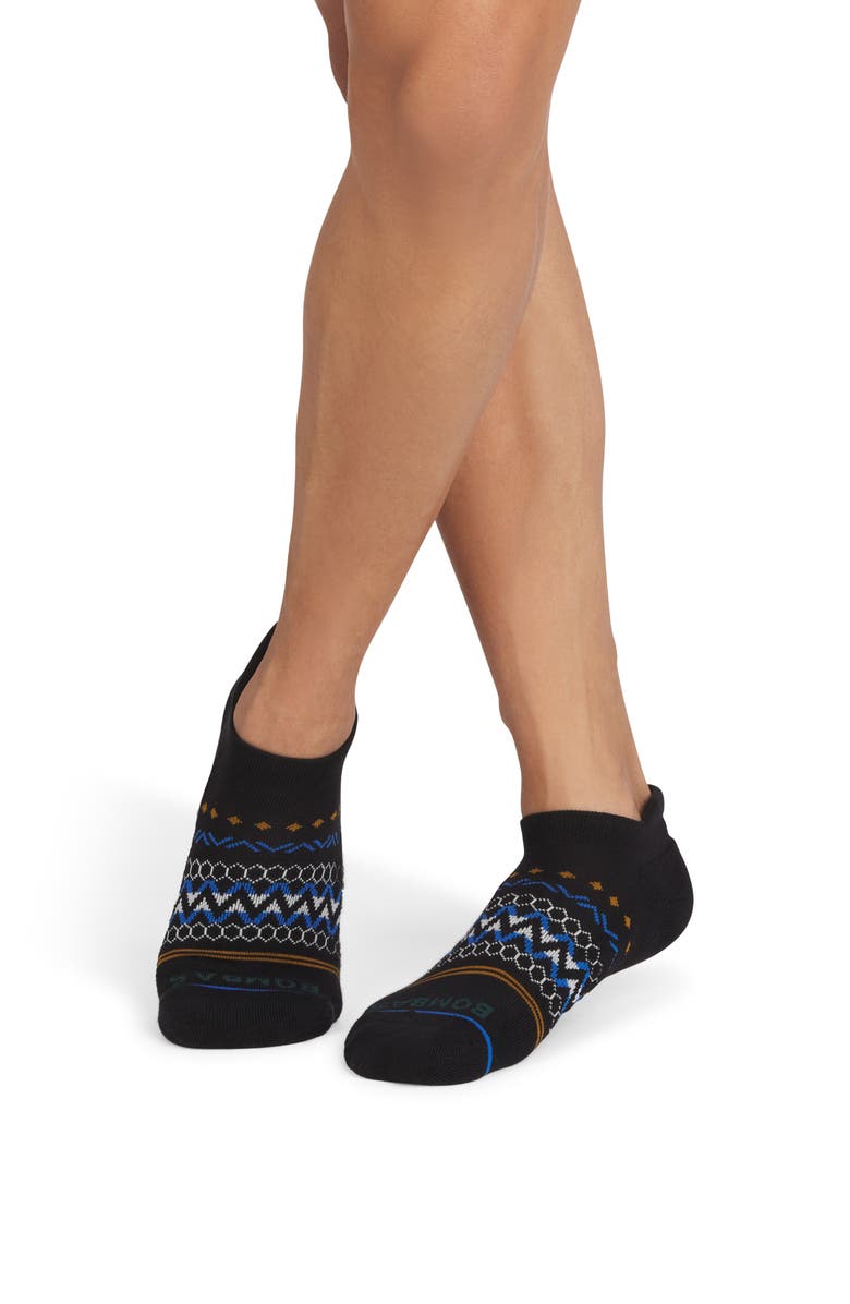 Bombas Retro Fair Isle Ankle Socks, Alternate, color, Black Pine