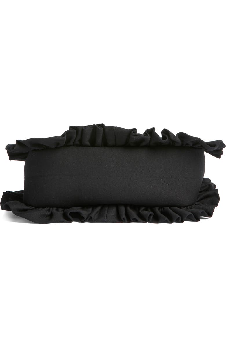 Baggy London Ruffle Twill Bowler Bag, Alternate, color, Black