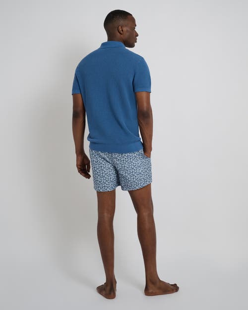 Onia Men's Charles Micro-floral Swim Trunks, 4" Inseam In Blue Multi
