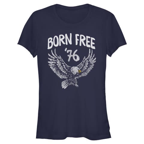 Junior's Lost Gods Bald Eagle Born Free  Graphic T-Shirt