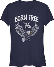Lost Gods Junior's Lost Gods Bald Eagle Born Free  Graphic T-Shirt