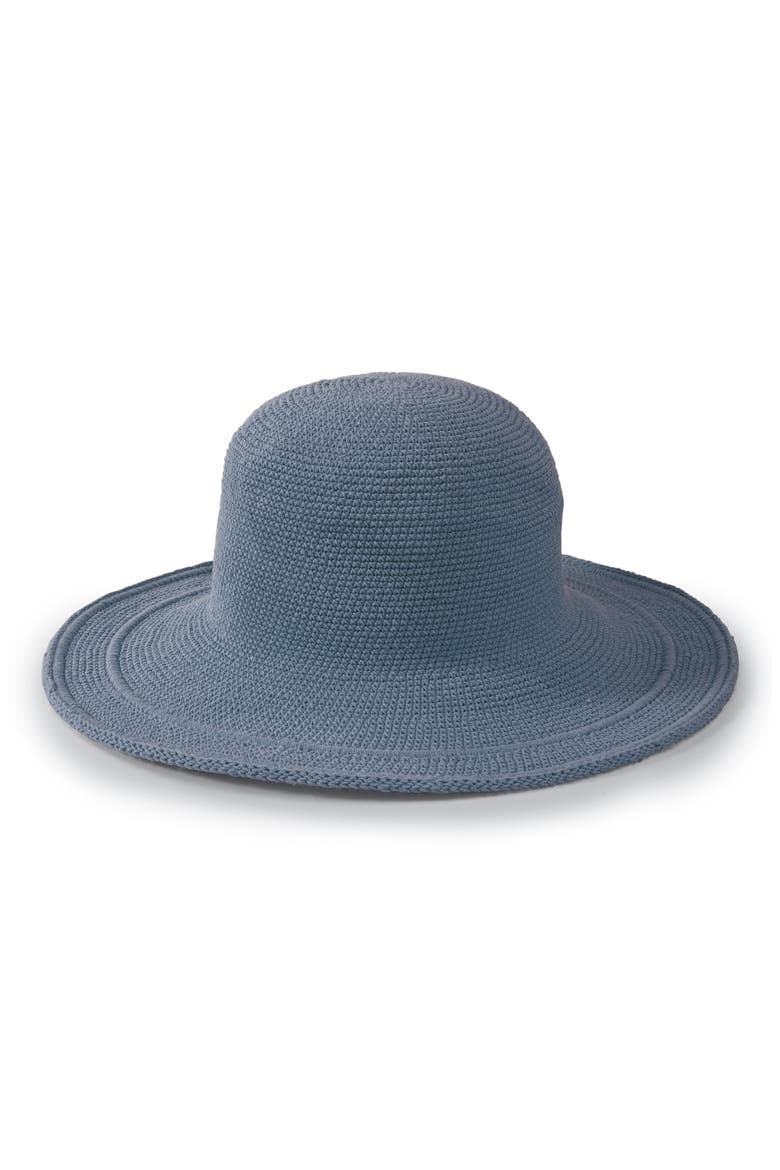 Cotton Crochet Bucket Hat, Main, color, DENIM