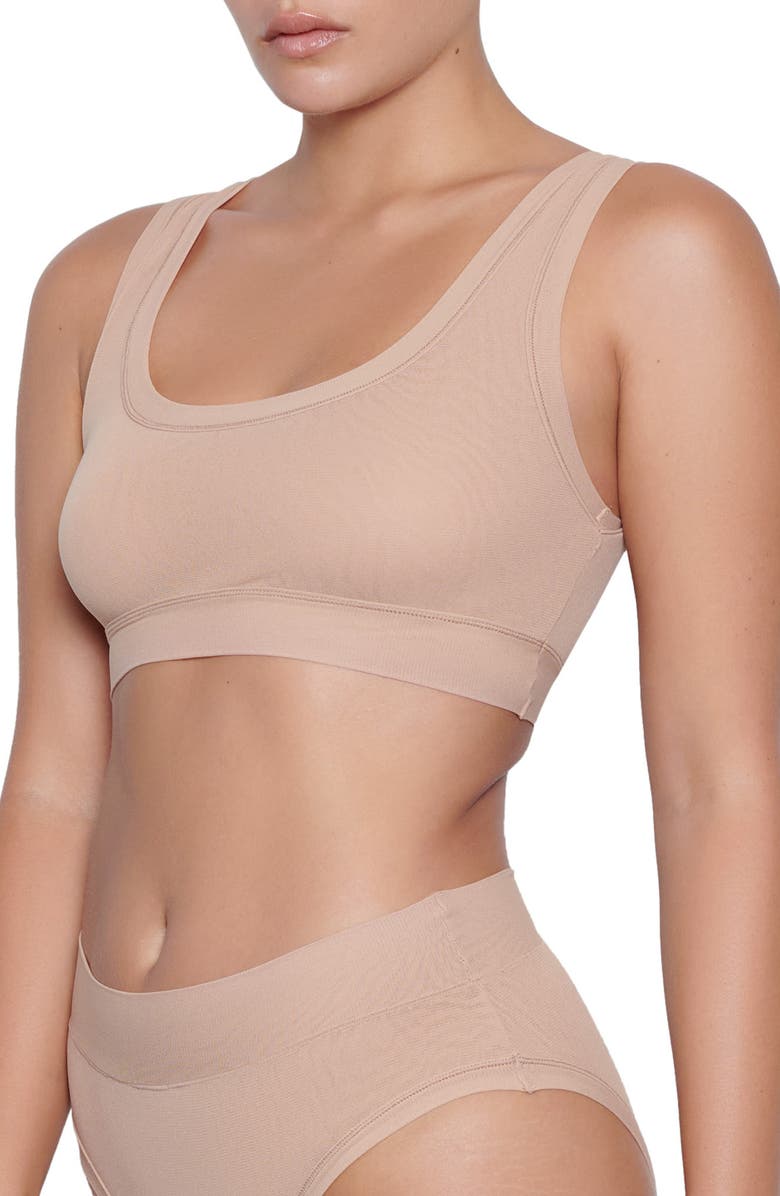 SKIMS Summer Mesh Scoop Bralette, Alternate, color, Clay