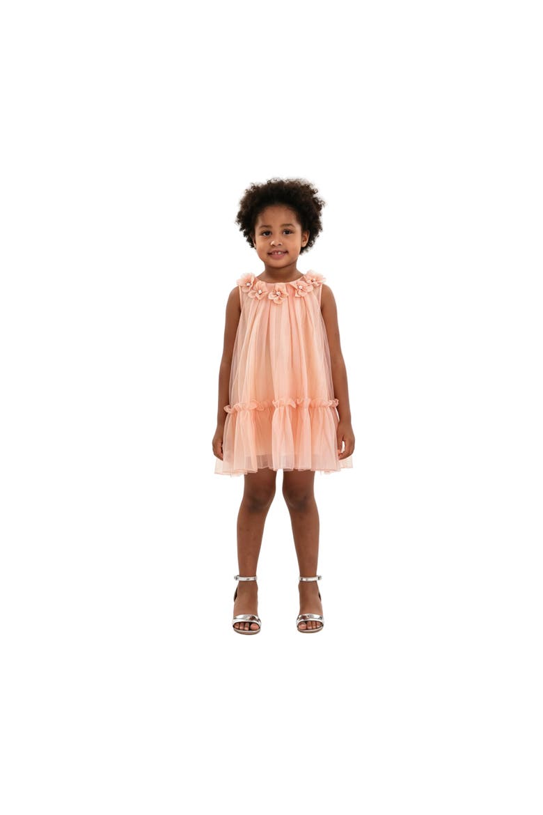 Mariselle Floral Ruffle Dress, Alternate, color, Coral