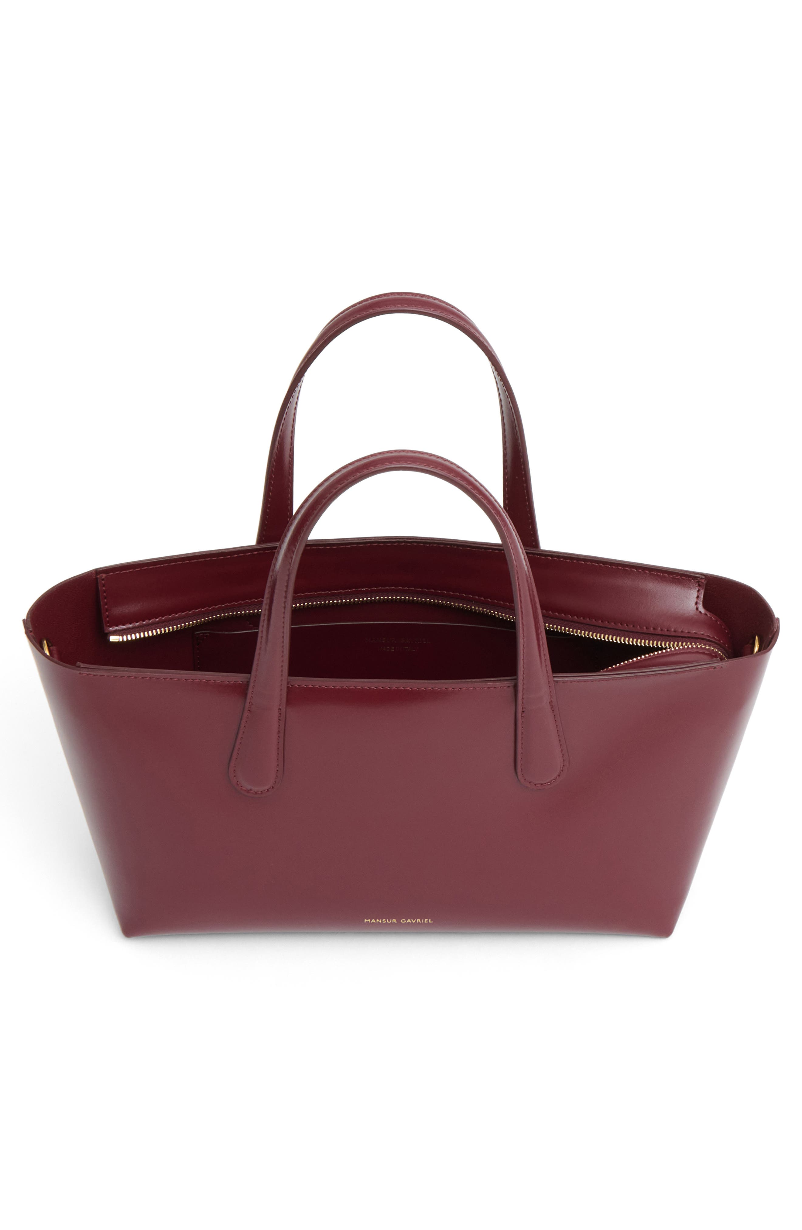 Mansur Gavriel Mini Everyday Leather Tote, Alternate, color, Oxblood