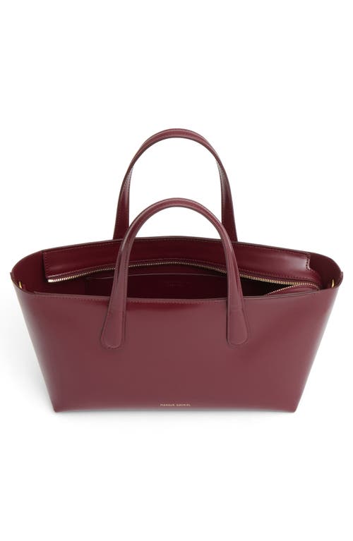 Mansur Gavriel Mini Everyday Leather Tote In Burgundy