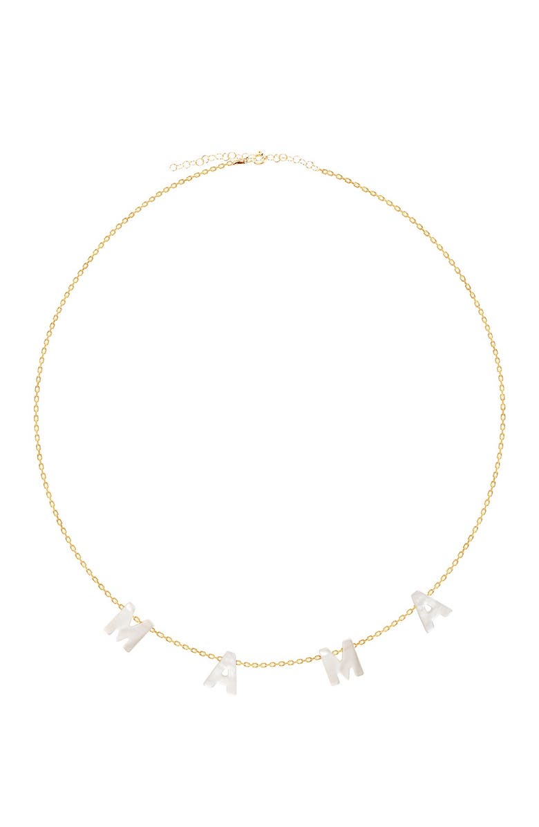 GABI RIELLE 14K Gold Plated Sterling Silver Mother-of-Pearl Mama Necklace, Main, color,