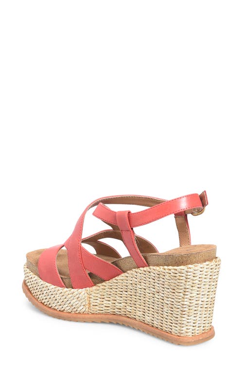 Söfft Devyn Slingback Espadrille Platform Wedge Sandal In Red Coral