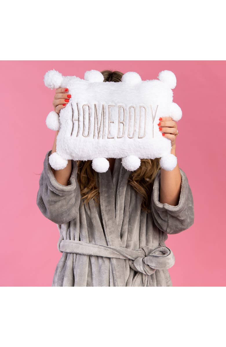 Totalee Gift Homebody Pom Pom Pillow Polyester White, Alternate, color, White