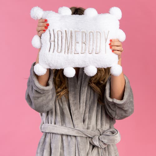 Totalee Gift Homebody Pom Pom Pillow Polyester White In White