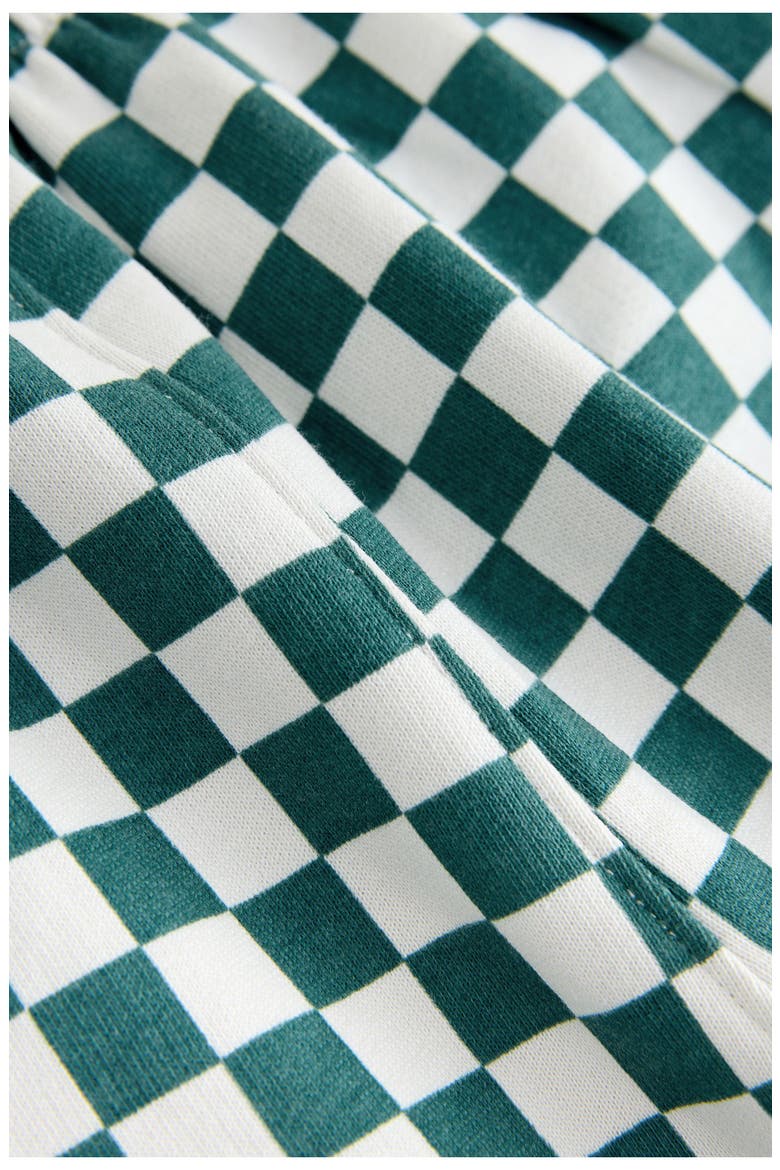 Kids' Check Knit Cotton Drawstring Pants, Alternate, color, GREEN MULTI