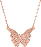 STEELTIME Cubic Zirconia Butterfly Pendant Necklace
