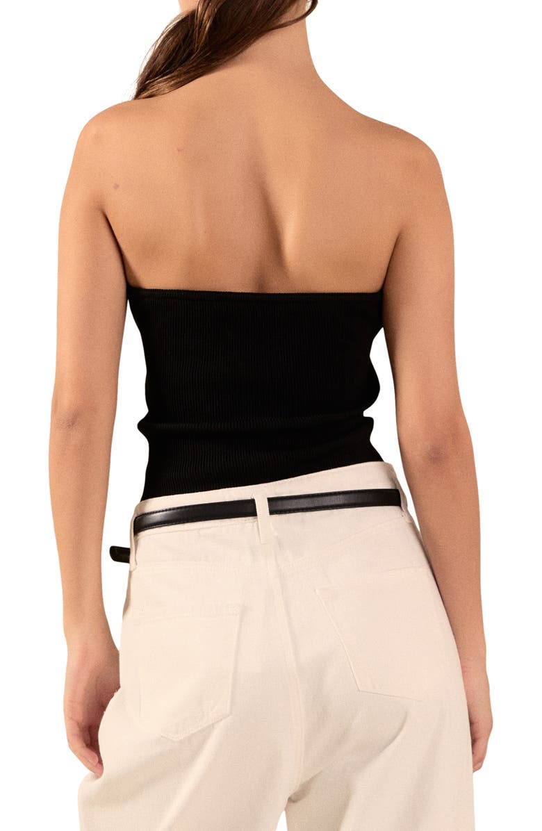Endless Rose Strapless Rib Top, Alternate, color, Black