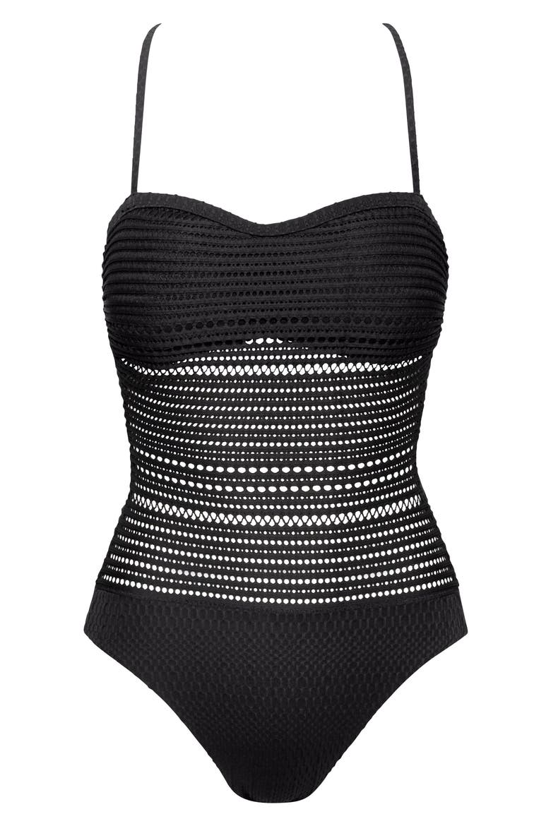 Perla Badeau One-Piece Swimsuit, Alternate, color, BLACK