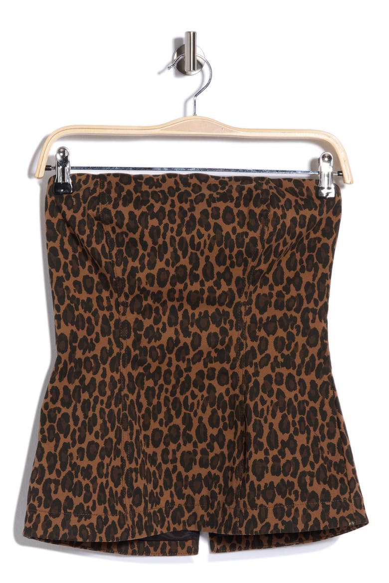 Animal Print Bustier Tube Top, Alternate, color, LEOPARD